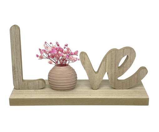 Decor Love Vase Natural e Rosa