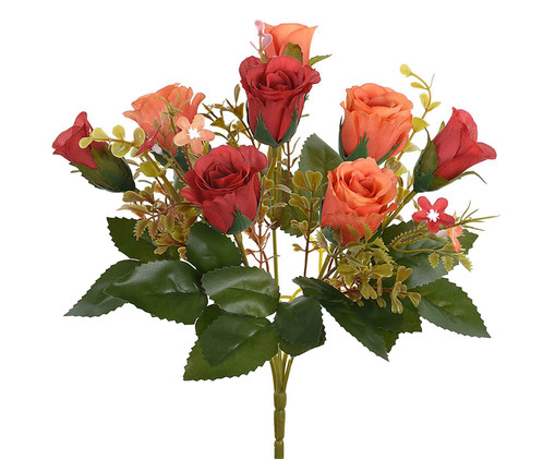 Buquê de Flores em Seda Rosa Silvestre - Laranja