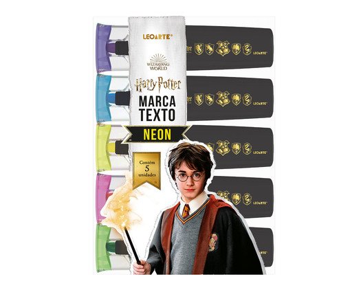 Marca-Texto Harry Potter - Estojo com 5 Cores