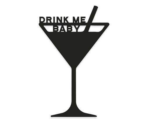 Adorno de Parede Taça Drink Me Baby