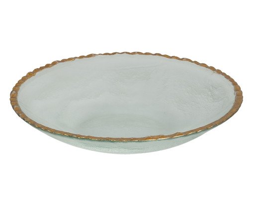 Prato Fundo Transparentes com Borda Dourada