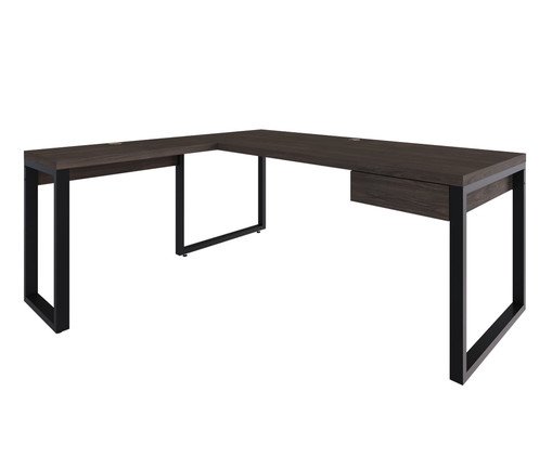 Mesa em L Yon Presidente com Gaveta Terracota Mesa em L Yon Presidente com Gaveta Terracota