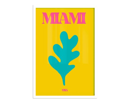 Quadro Miami com Moldura Branca Quadro Miami com Moldura Branca