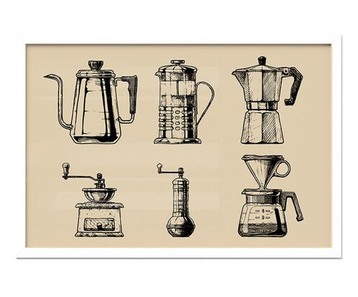 Quadro Café com Moldura Branca Quadro Café com Moldura Branca