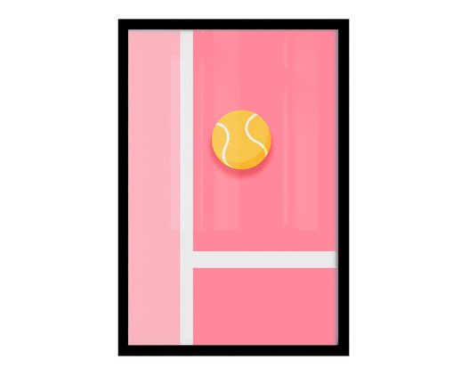 Quadro Pink Tennis com Moldura Preta