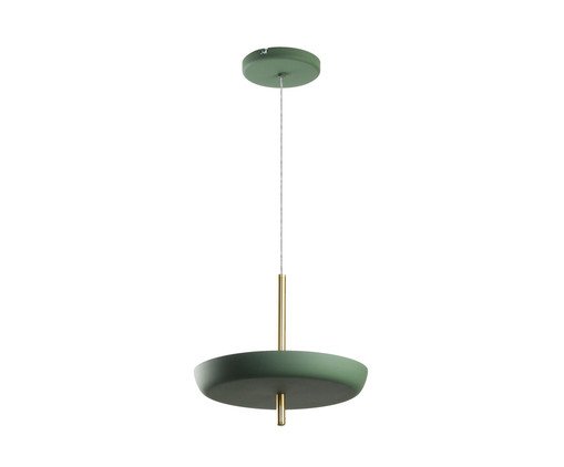 Pendente Dalu Indireto Bivolt - Verde e Dourado Escovado