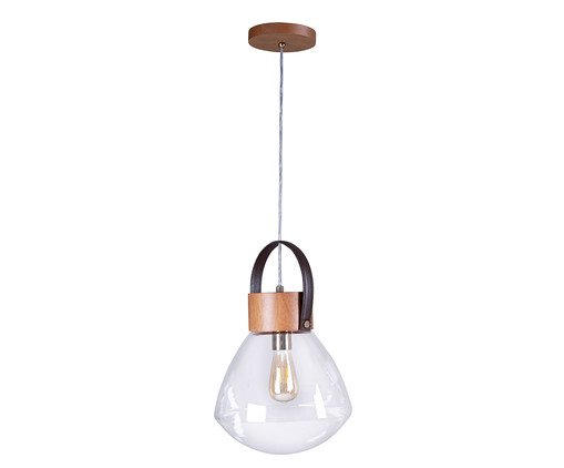 Pendente Lâmpadari Castanho Claro e Cristal I Bivolt