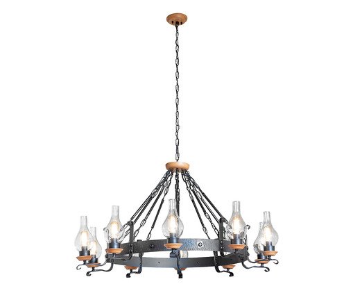 Lustre Oxford Castanho 10 Lâmpadas Bivolt