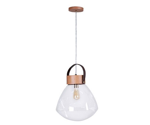 Pendente Lâmpadari Castanho Claro e Cristal Bivolt