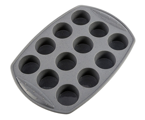 Forma de Silicone com 12 Divisórias Dots - Cinza