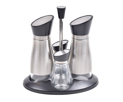 Jogo de Galheteiros e Saleiros em Inox Kenya Jogo de Galheteiros e Saleiros em Inox Kenya