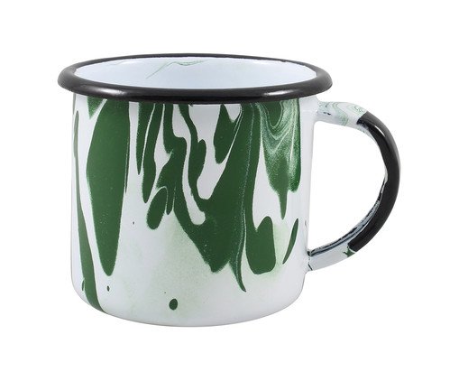 Caneca Esmaltada Marmorizada Verde