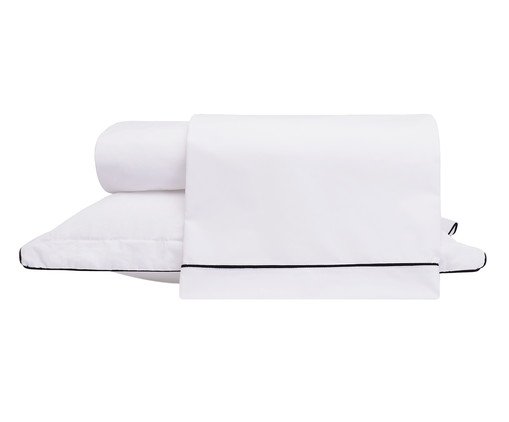 Jogo de Lençol em vivo Basics Branco e Preto 200 Fios Jogo de Lençol em vivo Basics Branco e Preto 200 Fios