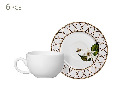Jogo de Xícaras para Café com Pires Limme Branco