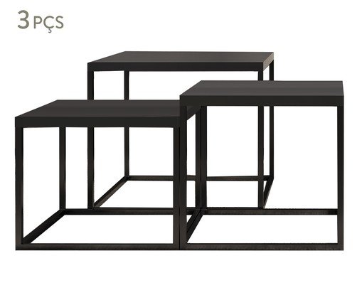 Jogo de Mesas Cube Preto