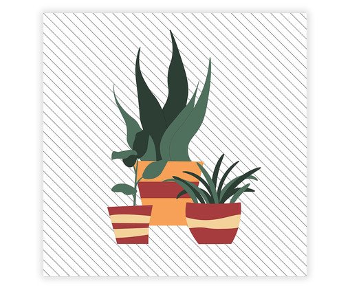 Placa de Madeira Vasos de Plantas