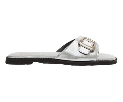 Flat Fivela Couro Prateado, silver or metallic | WestwingNow