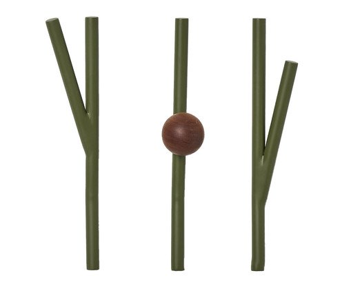 Pendurador de Parede em Aço Cerrado Verde