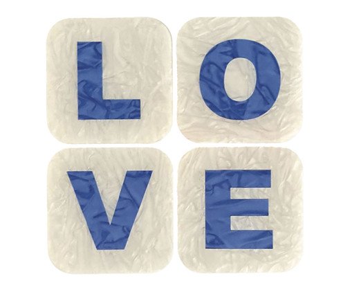 Jogo de Porta Copos Love Marmorizados
