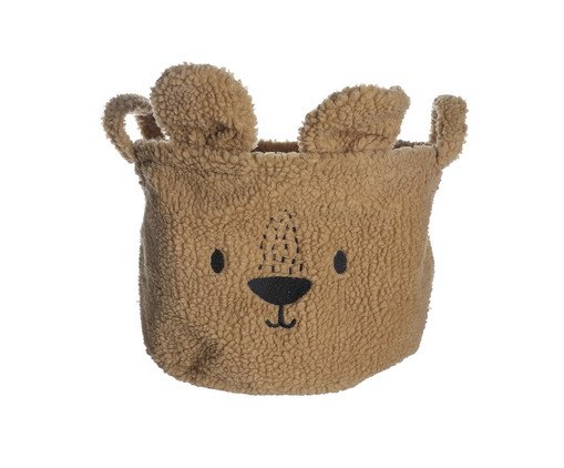 Cesto Redondo Urso de Pelúcia Marrom