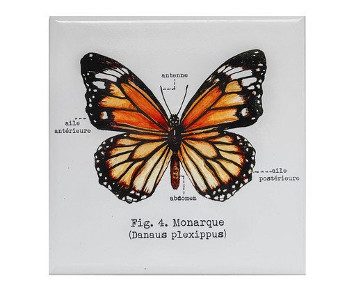 Azulejo Decorativo Borboleta Monarca Aquarela