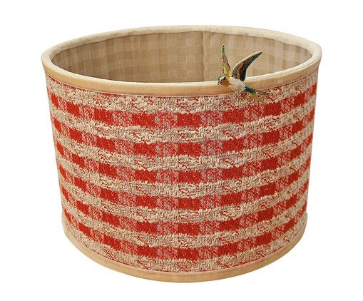 Cúpula Pantalha Cilíndrica Xadrez Tweed Chanel Laranja