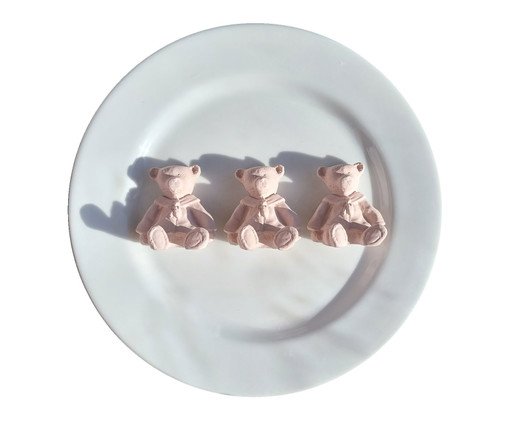 Prato em Porcelana Ursinhos Rosa