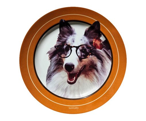 Prato em Porcelana Cachorro Sheltie Domi