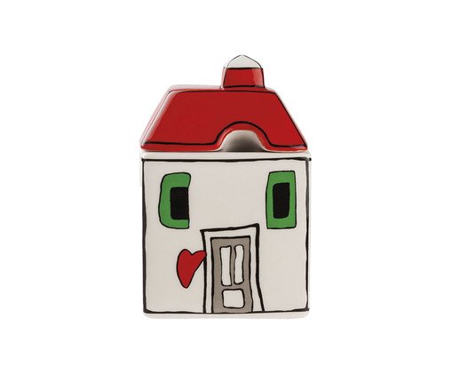 Açucareiro de Ceramica Le Casette Vermelho