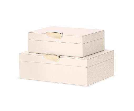 Jogo de Caixas Organizadoras Ginger Off White