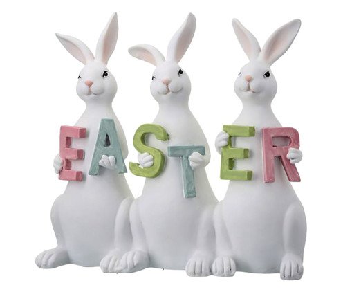 Peça Decorativa Easter em Resina Branco