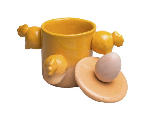 Pote Cerâmica Cocoricó Amarelo
