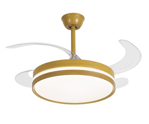 Pendente com Ventilador Retrátil Isis Madeira Bivolt