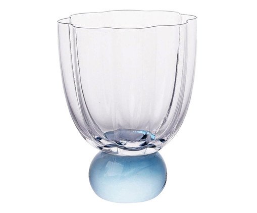 Taça Transparente com Base Azul