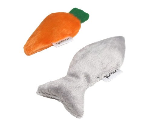 Brinquedos com Catnip Orgânico para Gatos Cenoura e Peixe Catfood Mini