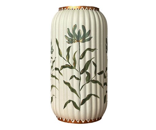 Vaso Canelado Flowers Verde
