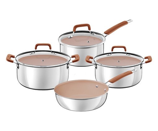 Jogo de Panelas em Alumínio Romagna Marrom Jogo de Panelas em Alumínio Romagna Marrom