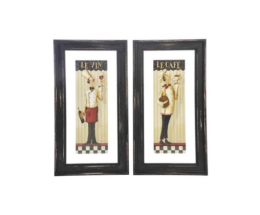 Quadro Chefe Com Vinho E Café Cinza