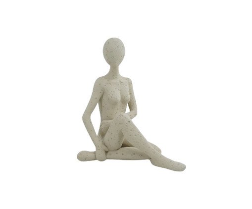 Escultura Mulher Fazendo Pose Creme