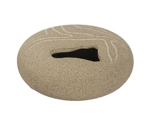Vaso Relevo Areia e Branco
