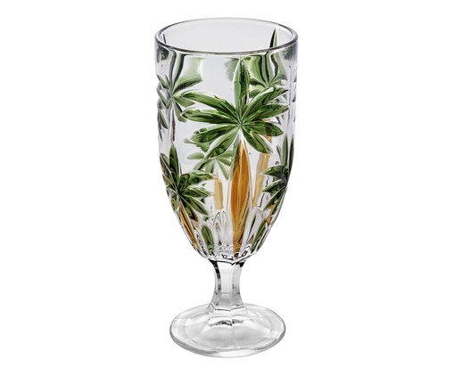 Taça para Água de Cristal Ecológico Palm Tree Handpaint