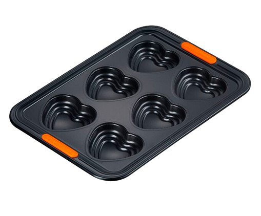 Forma para Muffins em Formato Coração Camadas Black