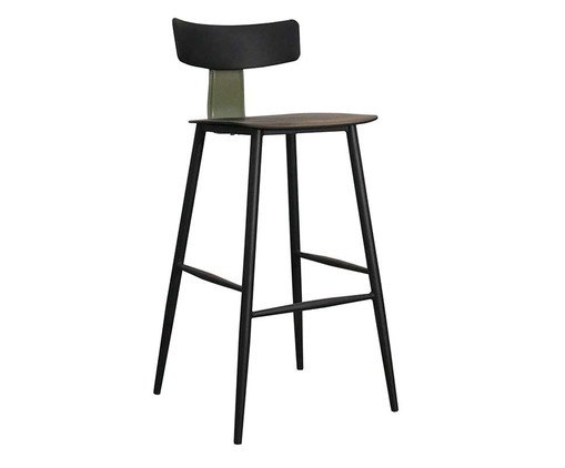 Banqueta Analu Preto e Verde Sálvia