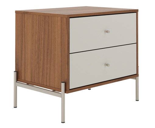 Mesa Cabeceira Jasper Canella e Off White Fosco