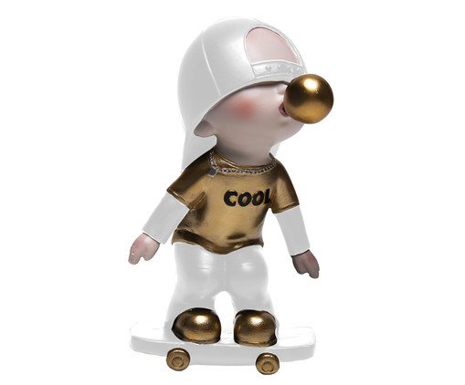 Figura Decorativa de Resina Skate Boy