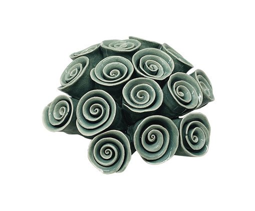 Flor Decorativa em Cerâmica Flos Verde