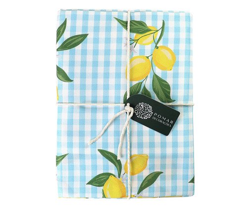 Toalha de Mesa Limão Siciliano Azul Claro