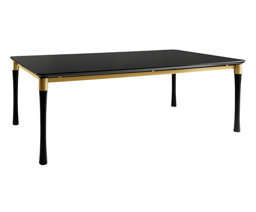 Mesa de Jantar Retangular Thor - Preto e Dourado