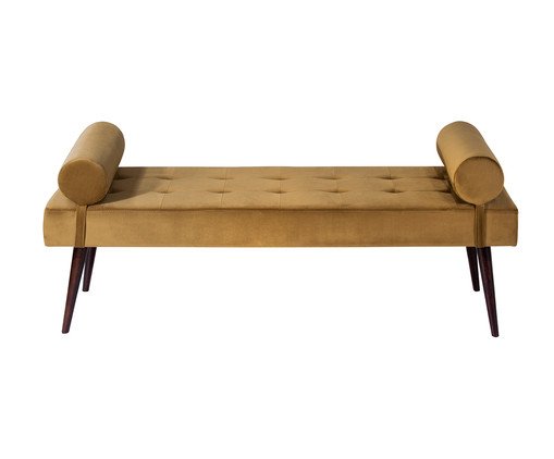 Recamier em Veludo Olivia Charming - Amarelo Mostarda
