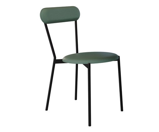 Cadeira Vintage Coz Courino Urano Verde Sálvia